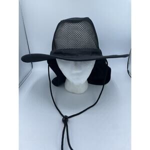 S&W Fishing Bucket Hat Hiking Camping Sun Neck Flap Size Small Black